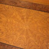 Large coffee table 2 drawers in solid walnut with decoration marked Directory style