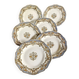 6 dessert plates dessert Gien the children at the press Dionysos 1938/1960
