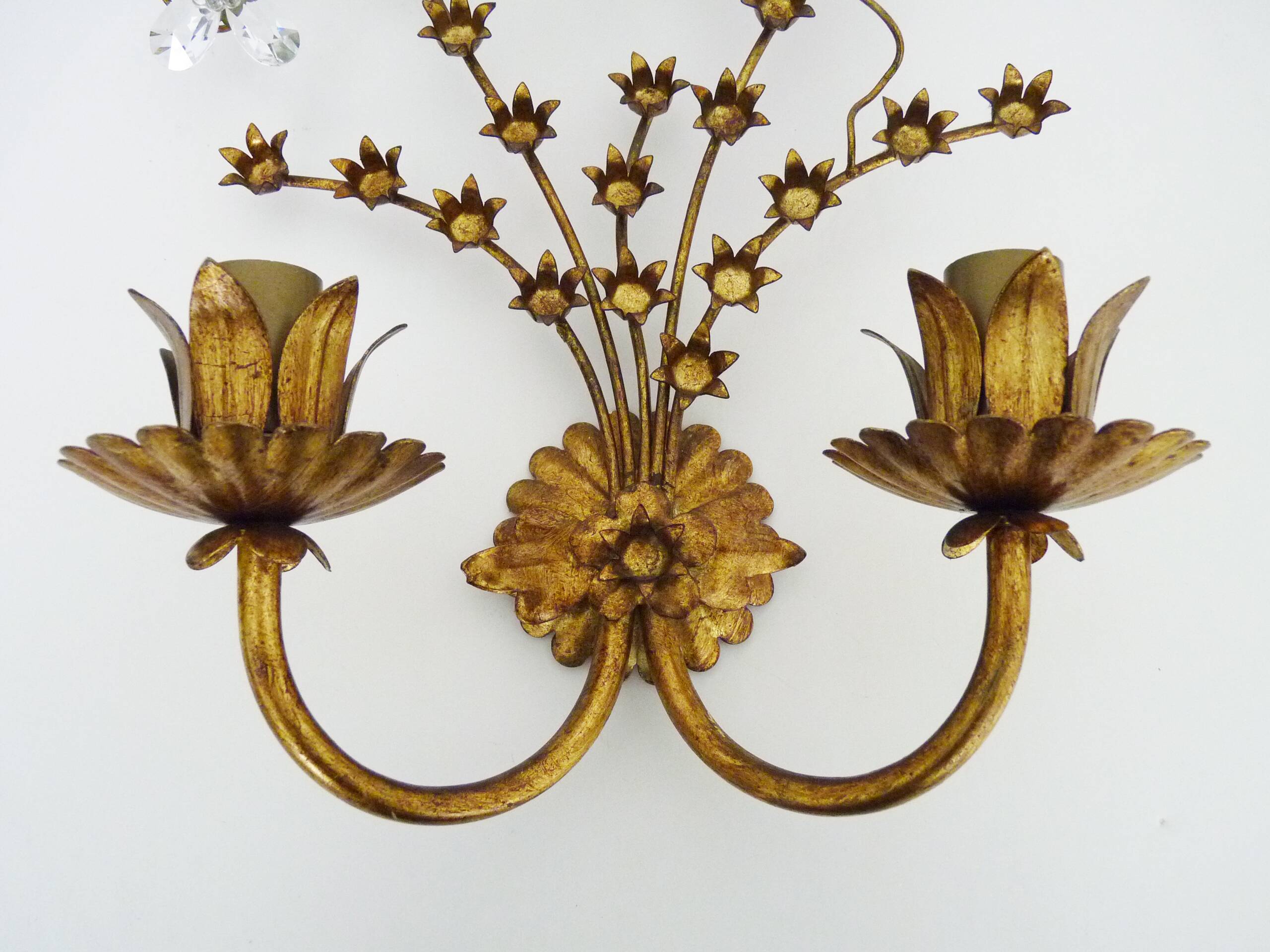 Magnificent vintage Italian wall light with Swarovski crystal, 1970s