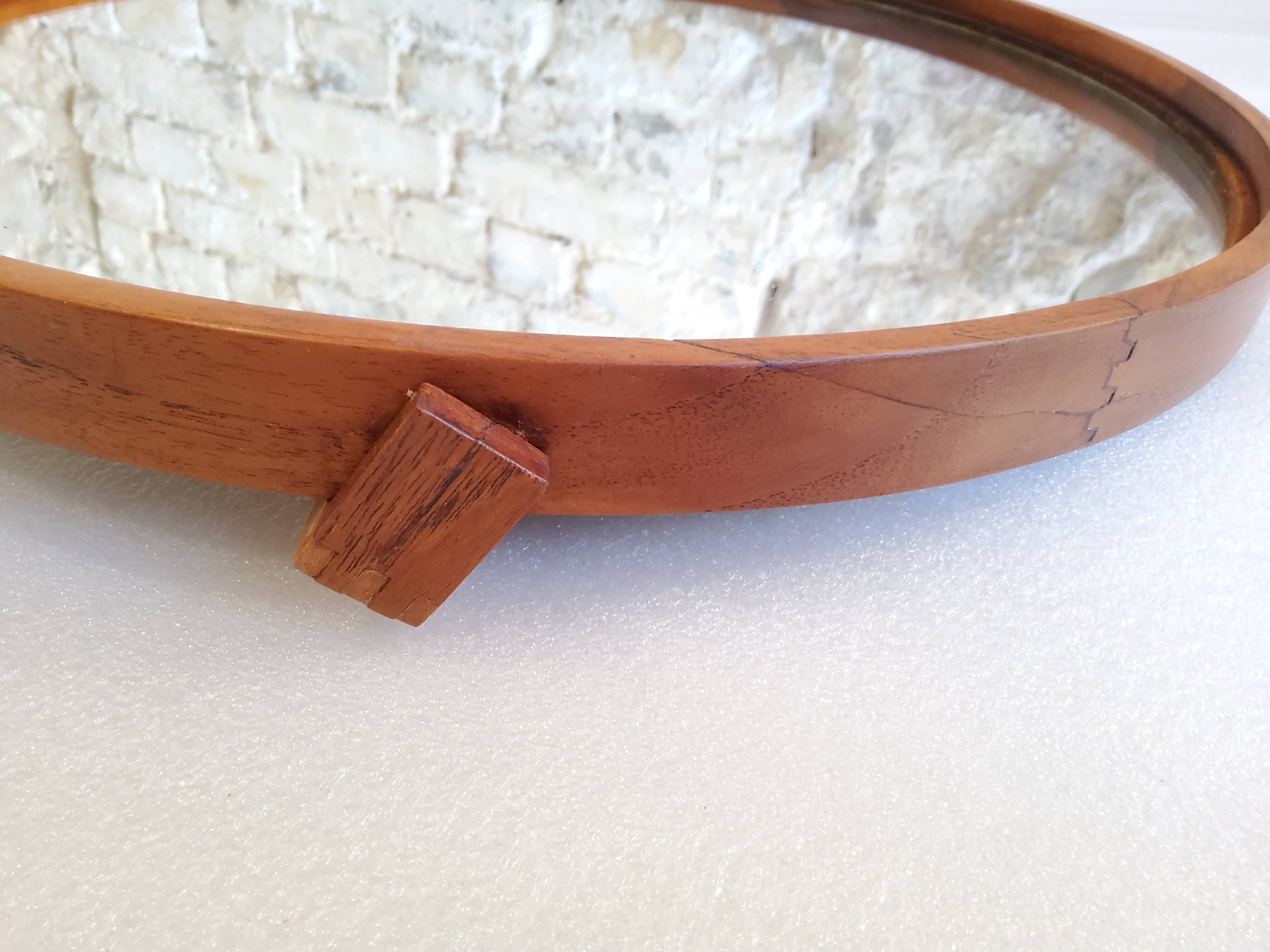 Scandinavian wall mirror in teak - luxury