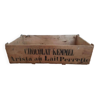 Caisse ancienne chocolat Kemmel en bois