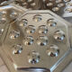 Vintage silver plated snail dishes, engraved silver serving trays.