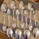 Set of 8 large silver-plated spoons in Boulenger antique style.