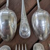 Set of 6 silver plated metal forks and spoons 20g with medallion f