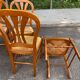 4 country-style Louis Philippe medallion chairs with rush seats from the 1970s.