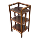 Vintage rattan and wicker shelf, 3 levels, 70cm