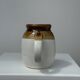 Small two-tone white and brown pitcher Made in China