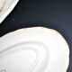 Sarreguemines sauce boat and dish in earthenware with "Obernai" decoration by Henri Loux