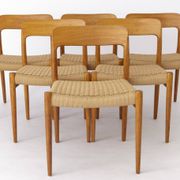 Set of 6 Niels Otto Møller Model 75 Chairs | 1950s Oak Dining Chairs | Mid