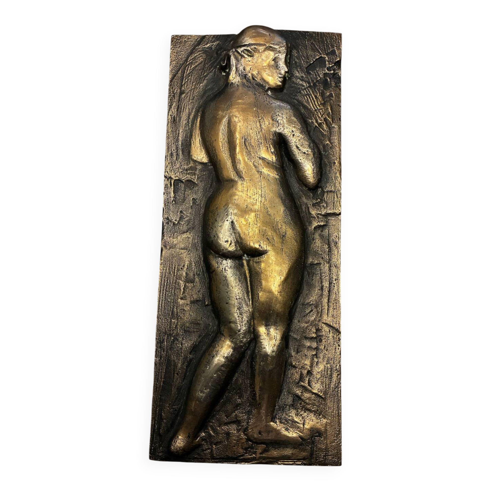 Bronze bas-relief wall panel, signed 20th century