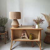 60's double-sided rattan desk