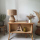60's double-sided rattan desk