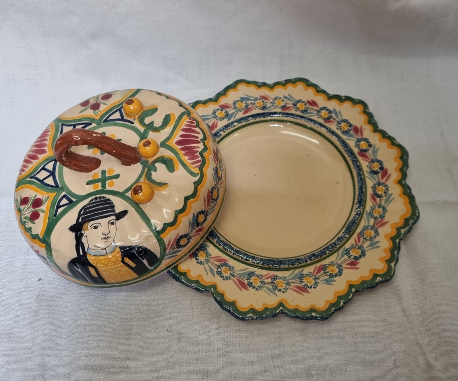 Henriot Quimper Butter Dish 1930