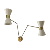 Double hinged wall light design years 50