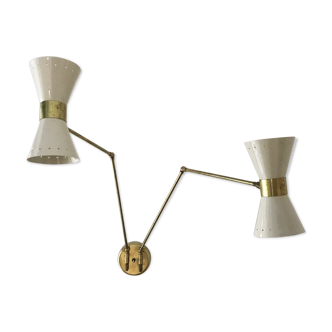 Double hinged wall light design years 50
