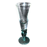 Verre à absinthe vintage en verre soufflé bleuté H25cm
