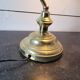 Vintage brass desk lamp with glass shade