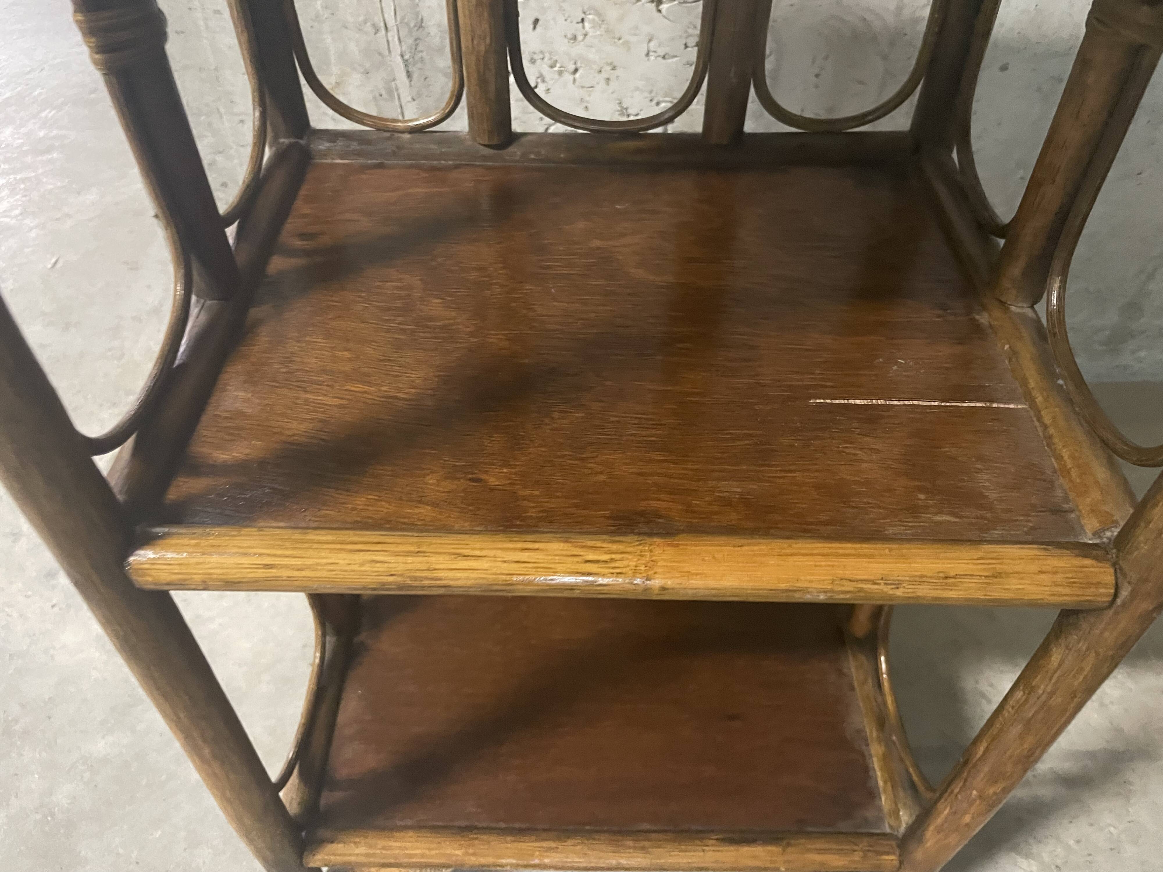 1970s rattan shelf