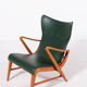 Architectural Swedish Mid-Century Modern armchairs by Axel Larsson, 1950’s