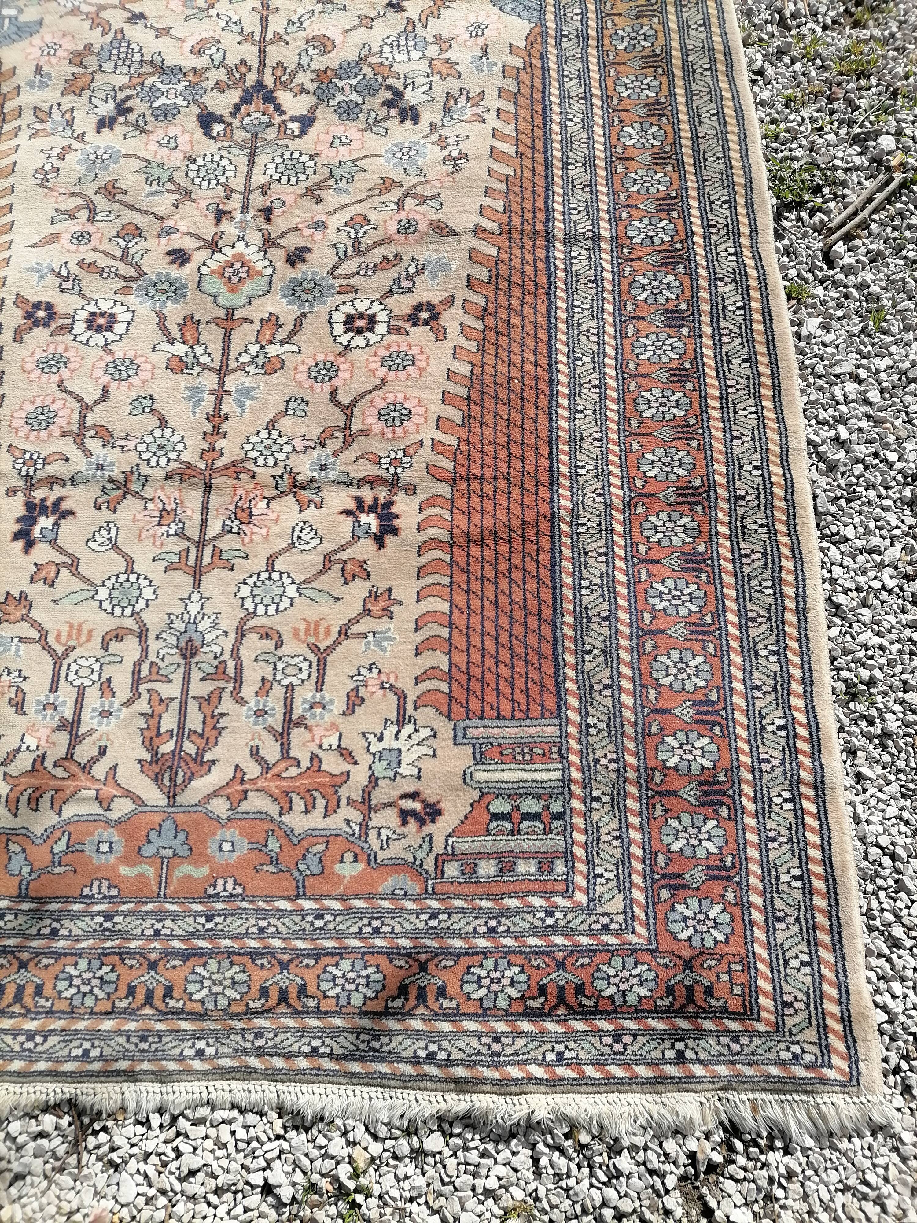 Ancient Persian wool rug handmade fifties 200 x 126cm