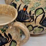 Teapot set and ceramic milk jar Vallauris