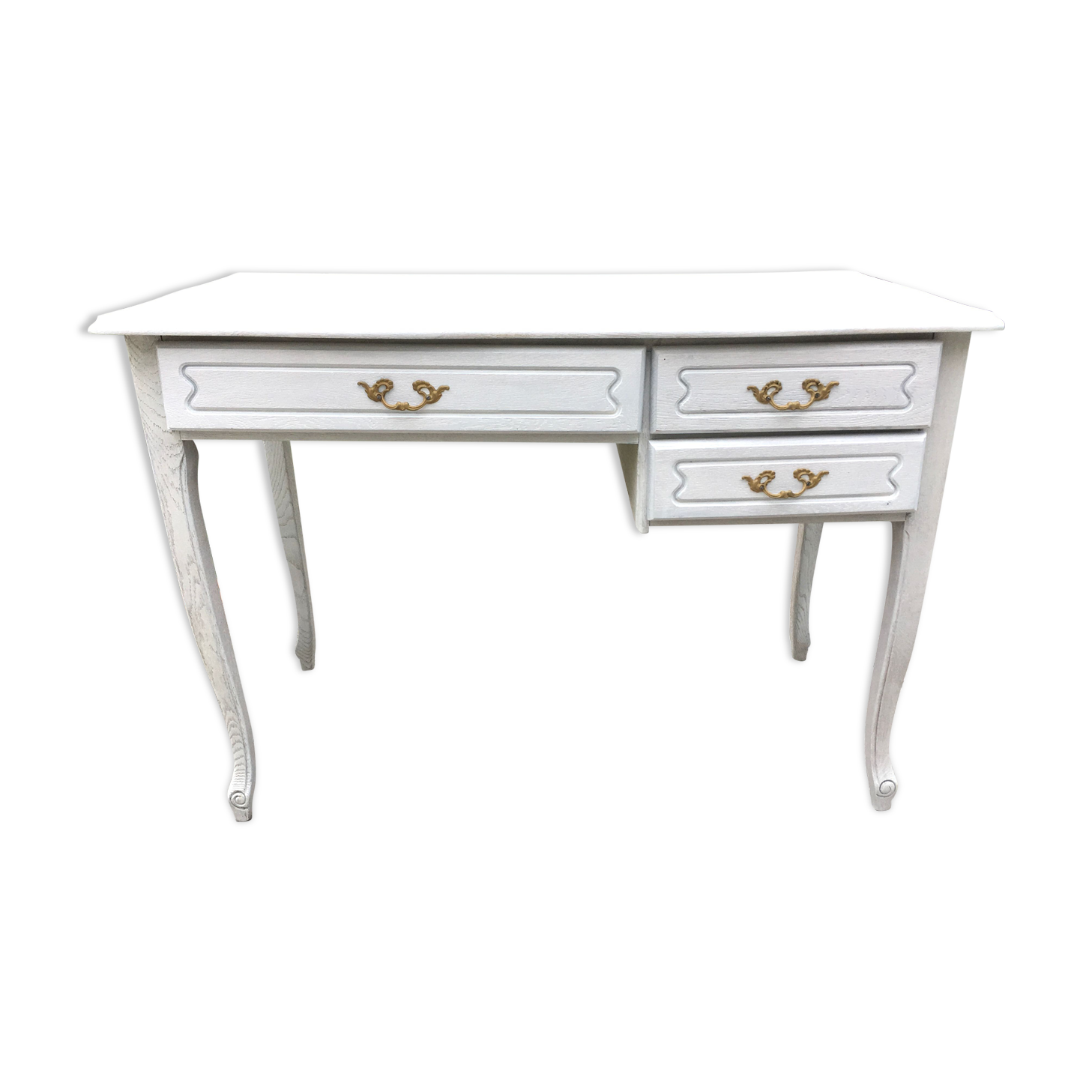 Vintage wood and brass desk