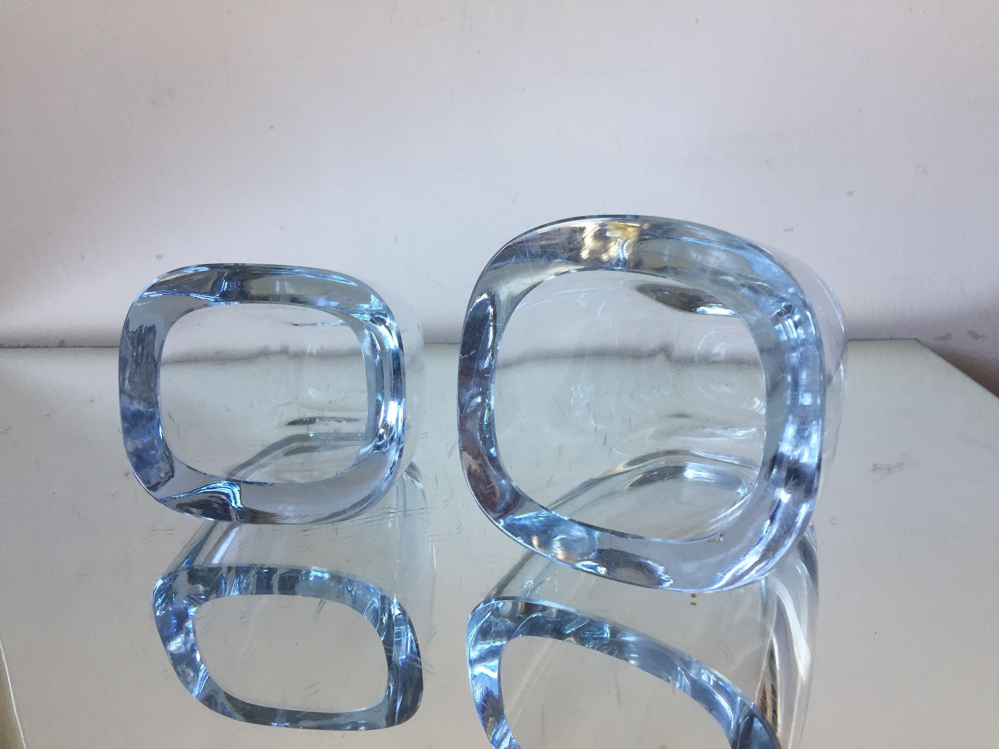 Pair of Strombergshyttan crystal  ases