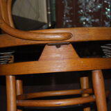 J.J. Kohn barber's chair in curved wood and spring mechanism