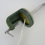 Old industrial articulated lamp with vice. Year 50