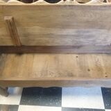 Vintage storage bench in natural wood