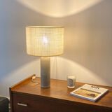 Stoneware and woven jute lamp
