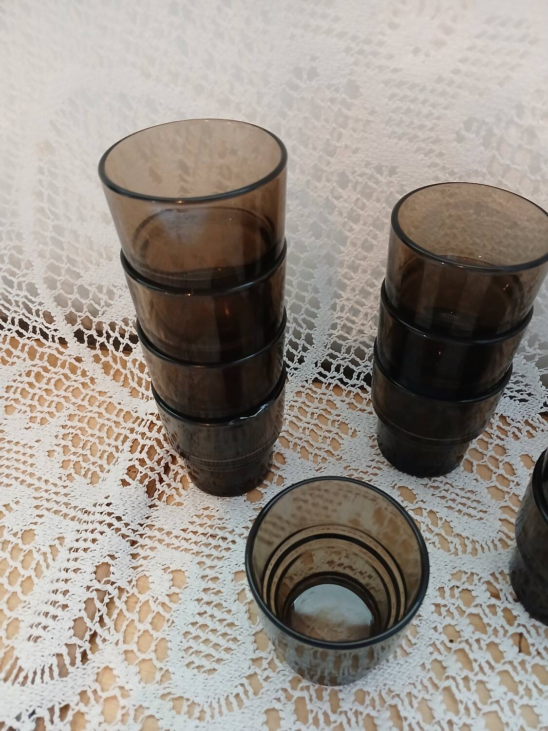 10 vintage water glasses