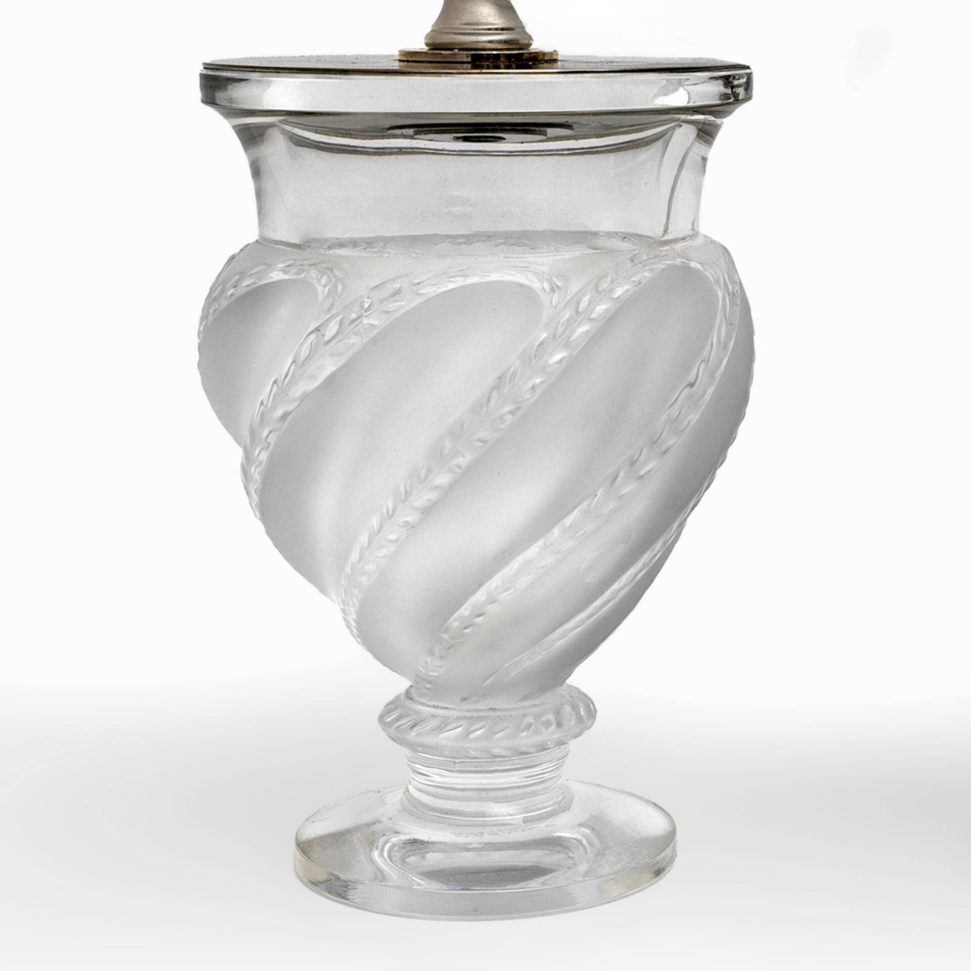 Pair of lamps "Ermenonville" signed Lalique - Crystal, vintage 1960s