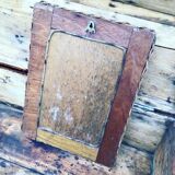 1950 braided wicker mirror 31x41cm