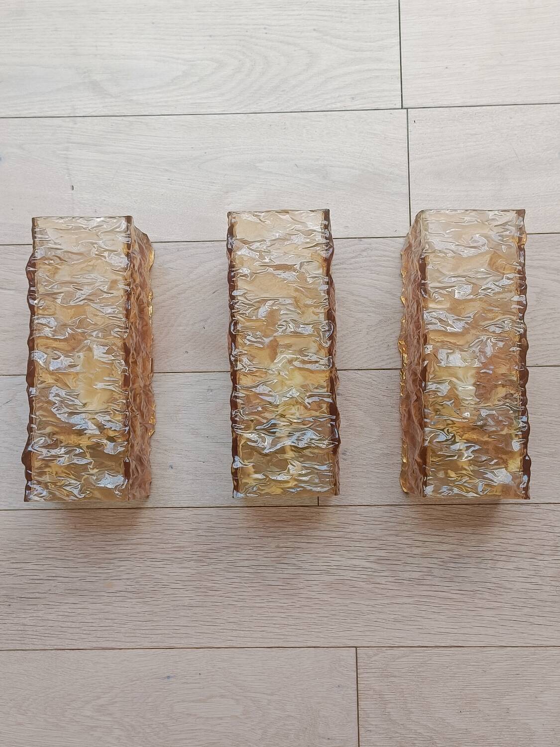 Three 1960s Perspex wall lights