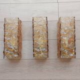 Three 1960s Perspex wall lights