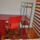 Ensemble Bauhaus en métal gris — bureau, chaise et armoire métallique, production années 1990