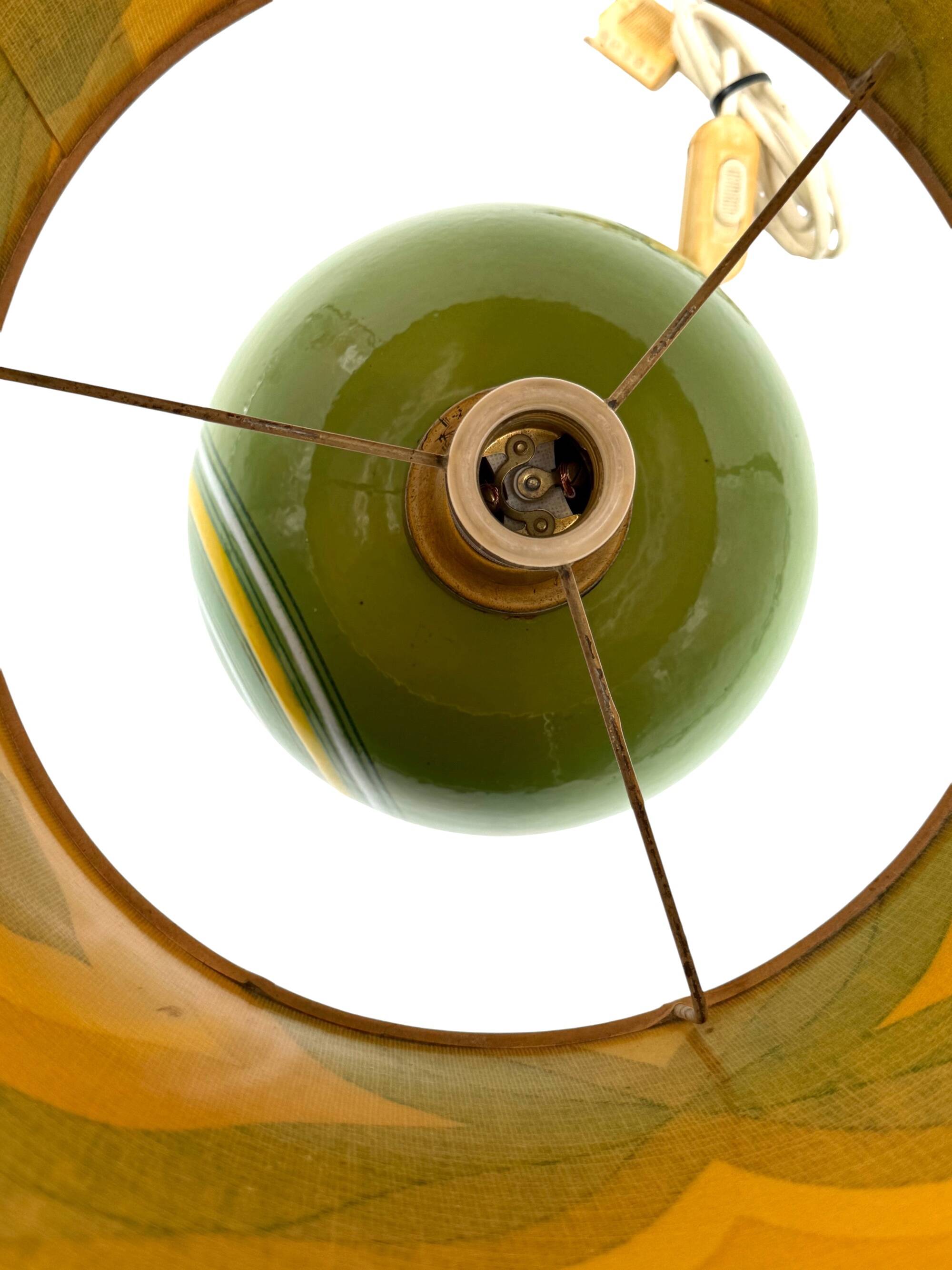 Space Age green ceramic table lamp, Italy 1960s