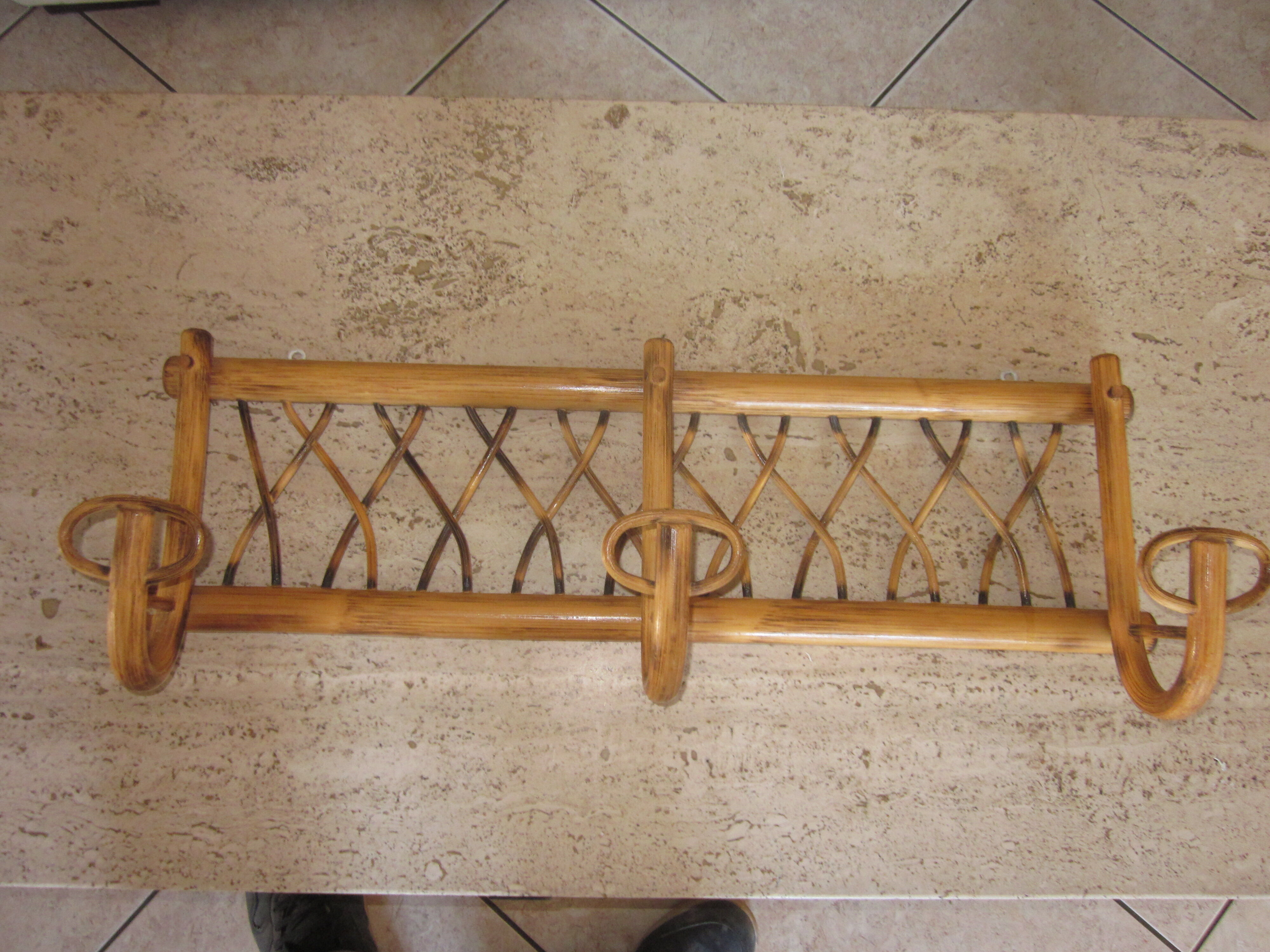 Rattan coat holder