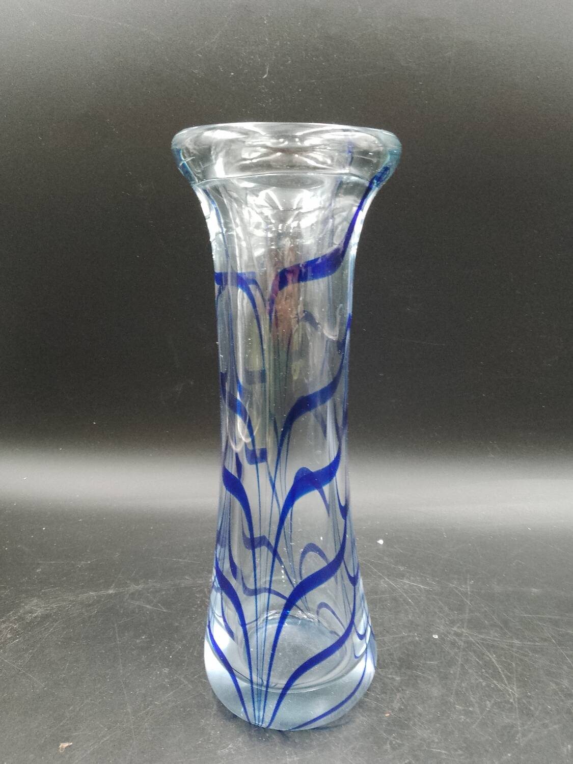 Blue Murano glass vase by Seguso, Italy 1970