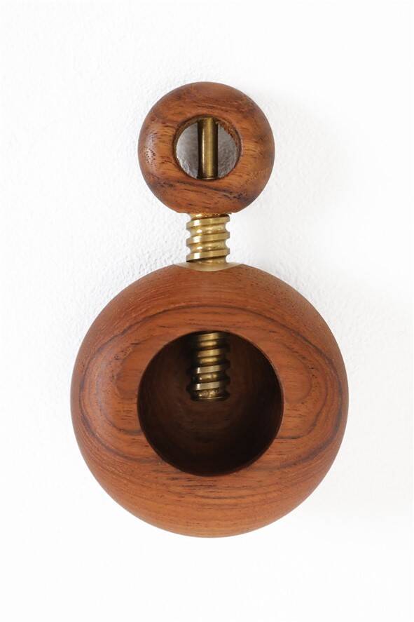 Teak / brass nutcracker / mid-century Danish modern design