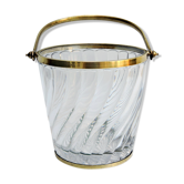 Seau  à glace, cristal de baccarat, moulé,  modèle " bambous tors "