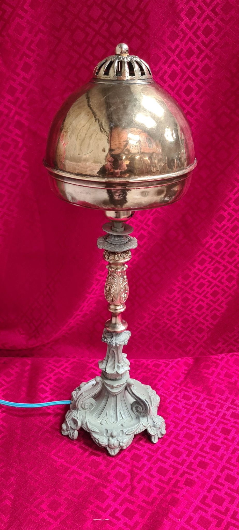 lamp, modernism, bronze, brass, metal, art nouveau 47x15 elec ok