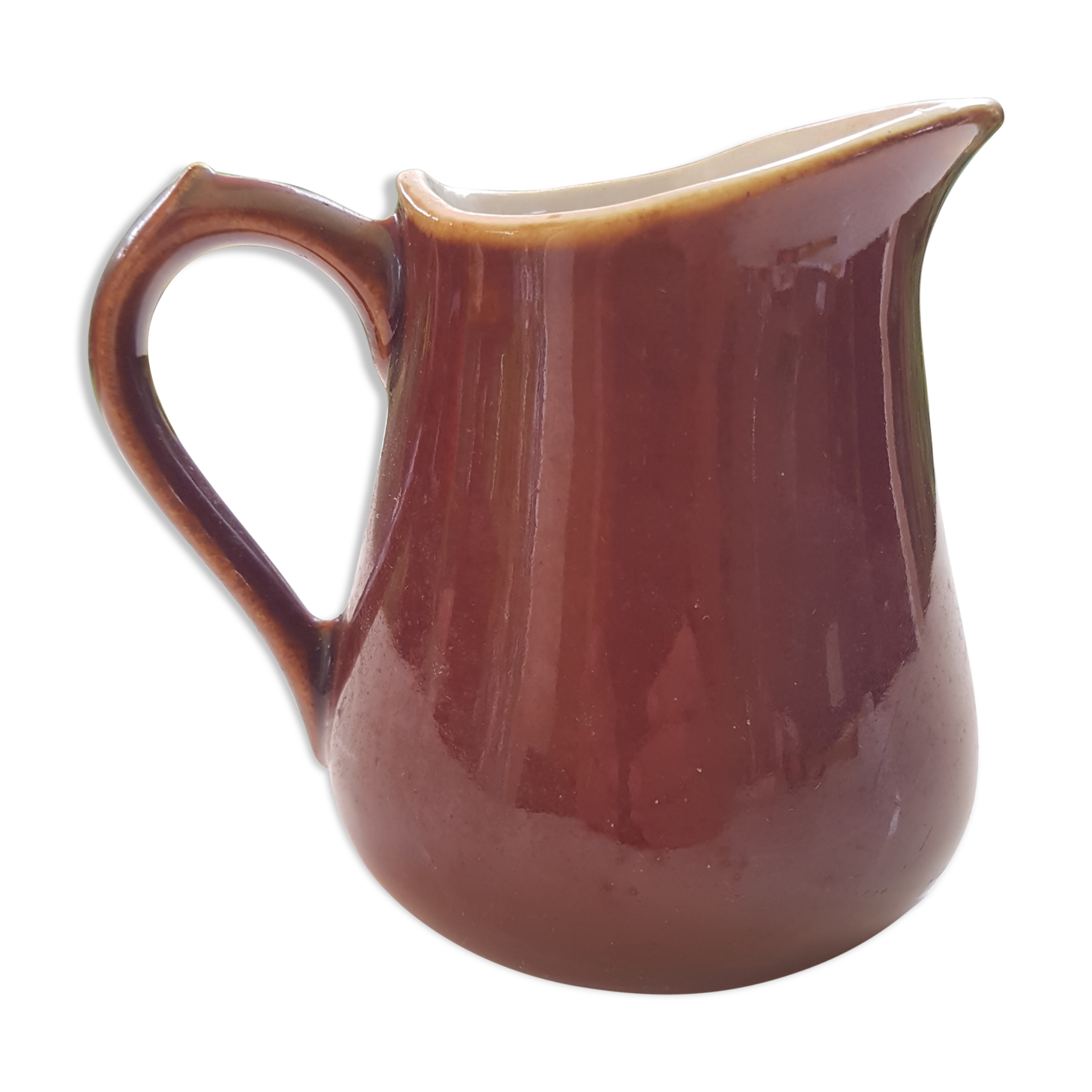 Vintage pitcher in enamelled sandstone from the 1960s
