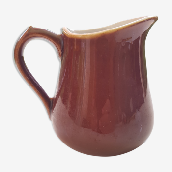 Vintage pitcher in enamelled sandstone from the 1960s