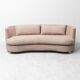 Vintage curved sofa in brown fabric – Italian design from the 1970s modernism
