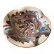 Glazed ceramic plate signed