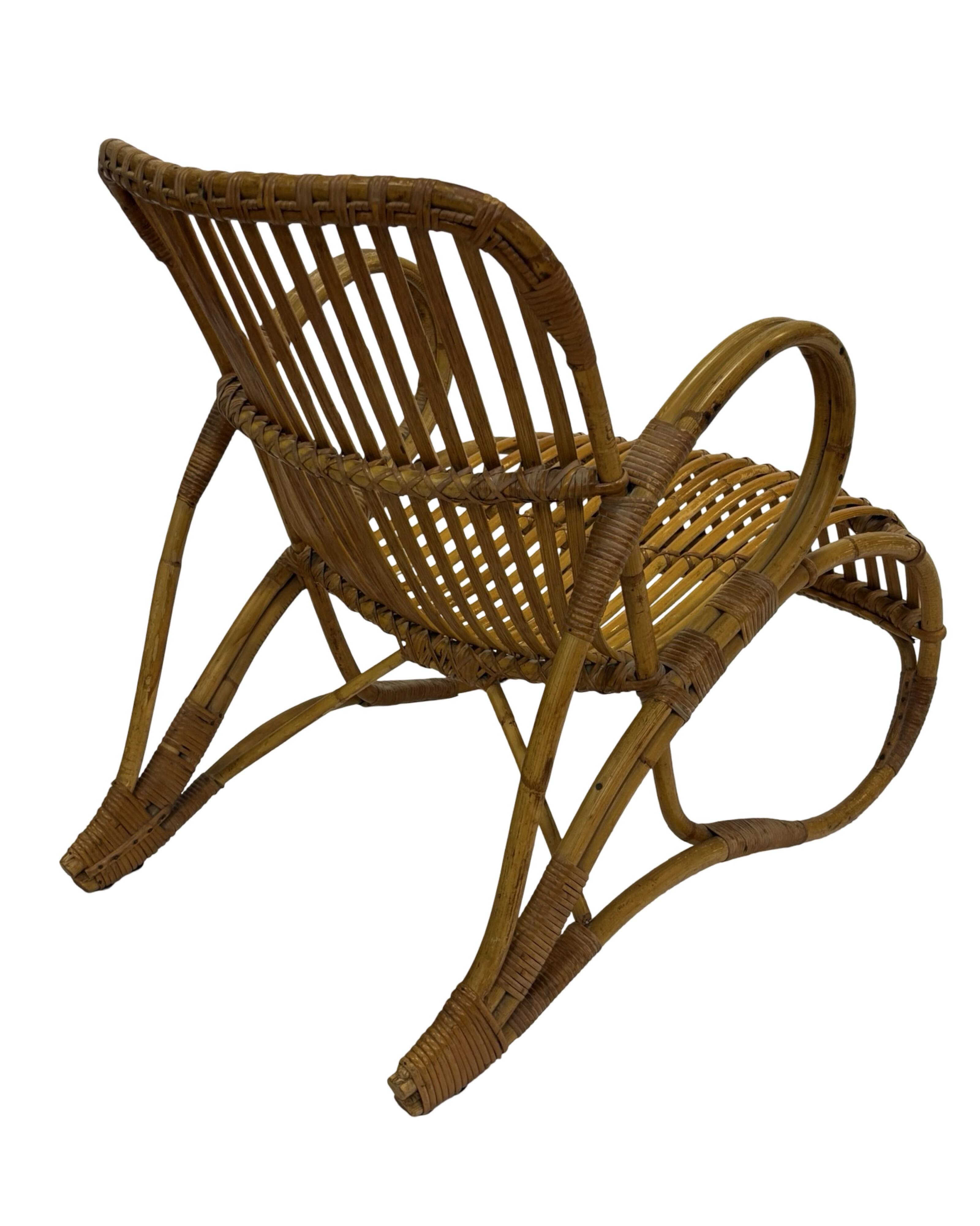 Vintage Rattan Chair Dirk Van Sliedregt Rohe Noordwolde 1960
