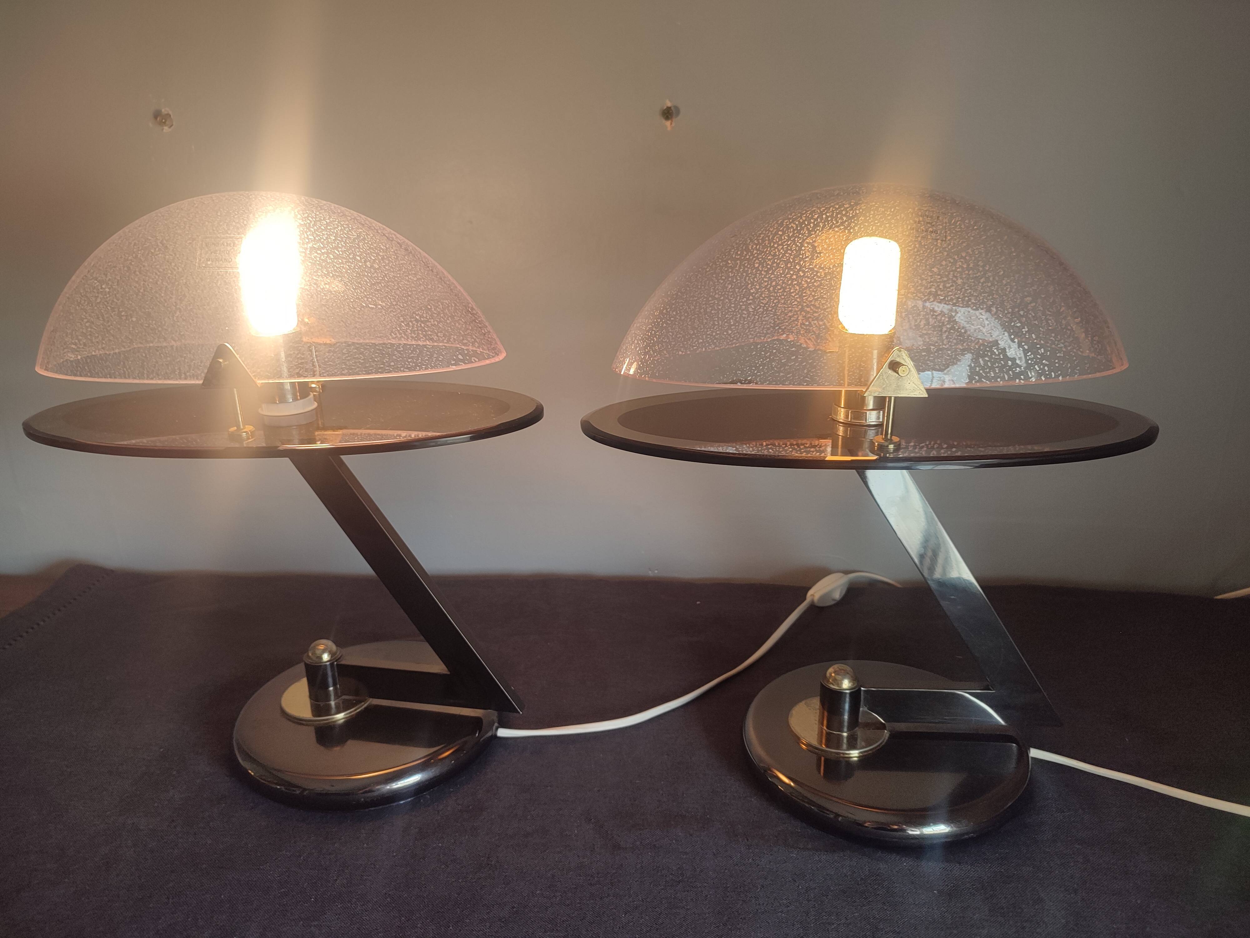 Lampes de table en verre Murano vintage