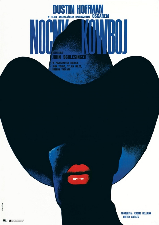 1973 "Midnight Cowboy" polish poster by Waldemar Swierzy, official reprint